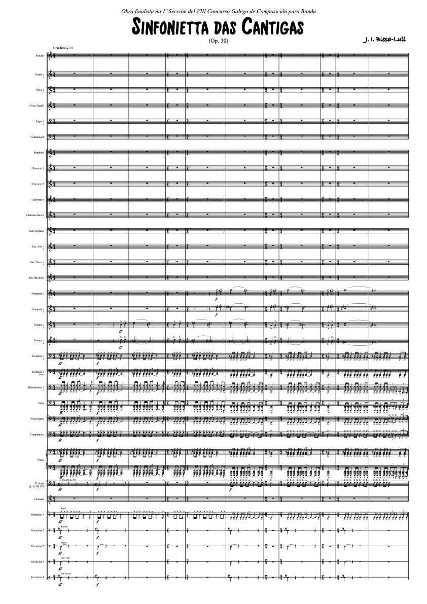 Portada de la obra Sinfonietta das Cantigas